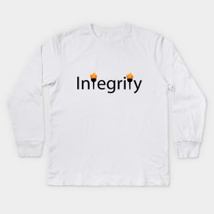 Integrity artistic typography design Kids Long Sleeve T-Shirt